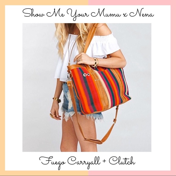 Nena & Co Handbags - Mumu x Nena & Co Fuego Carryall + Clutch + 2 Strap